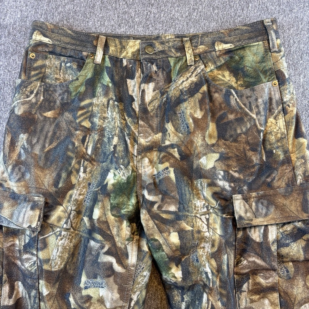 Cabelas Pants Mens 36 Reg Brown Advantage Timber Camo Soft‎ Suede Lined Hunting
